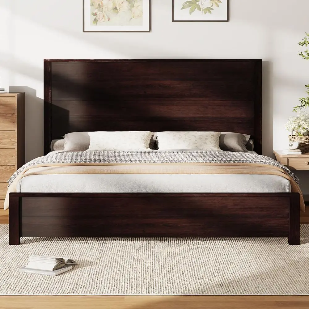 King Size Bed Frame with 51.2 Spliced Headboard, Rustic Bedframe Wood Platform Bed Wood Slats Support, No Box Spring Needed, No
King Size Bed Frame with 51.2 Spliced Headboard, Rustic Bedframe Wood Platform Bed Wood Slats Support, No Box Spring Needed, No