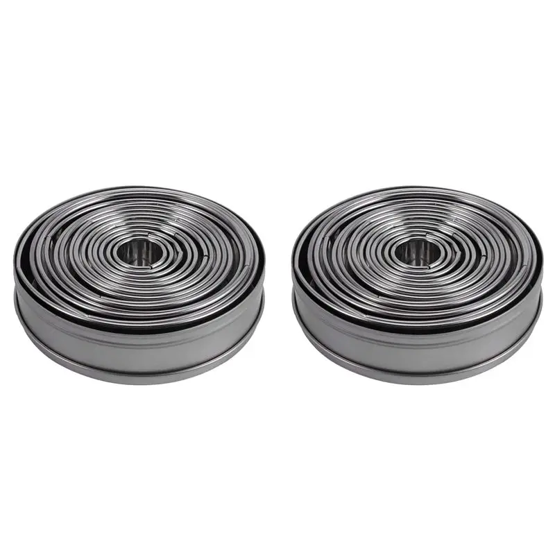 28Pcs Round Cookie Biscuit Cutter Set Stainless Steel Mousse Cake Ring Mold Pastry Biscuit Donuts Cutter-A68E
28Pcs Round Cookie Biscuit Cutter Set Stainless Steel Mousse Cake Ring Mold Pastry Biscuit Donuts Cutter-A68E