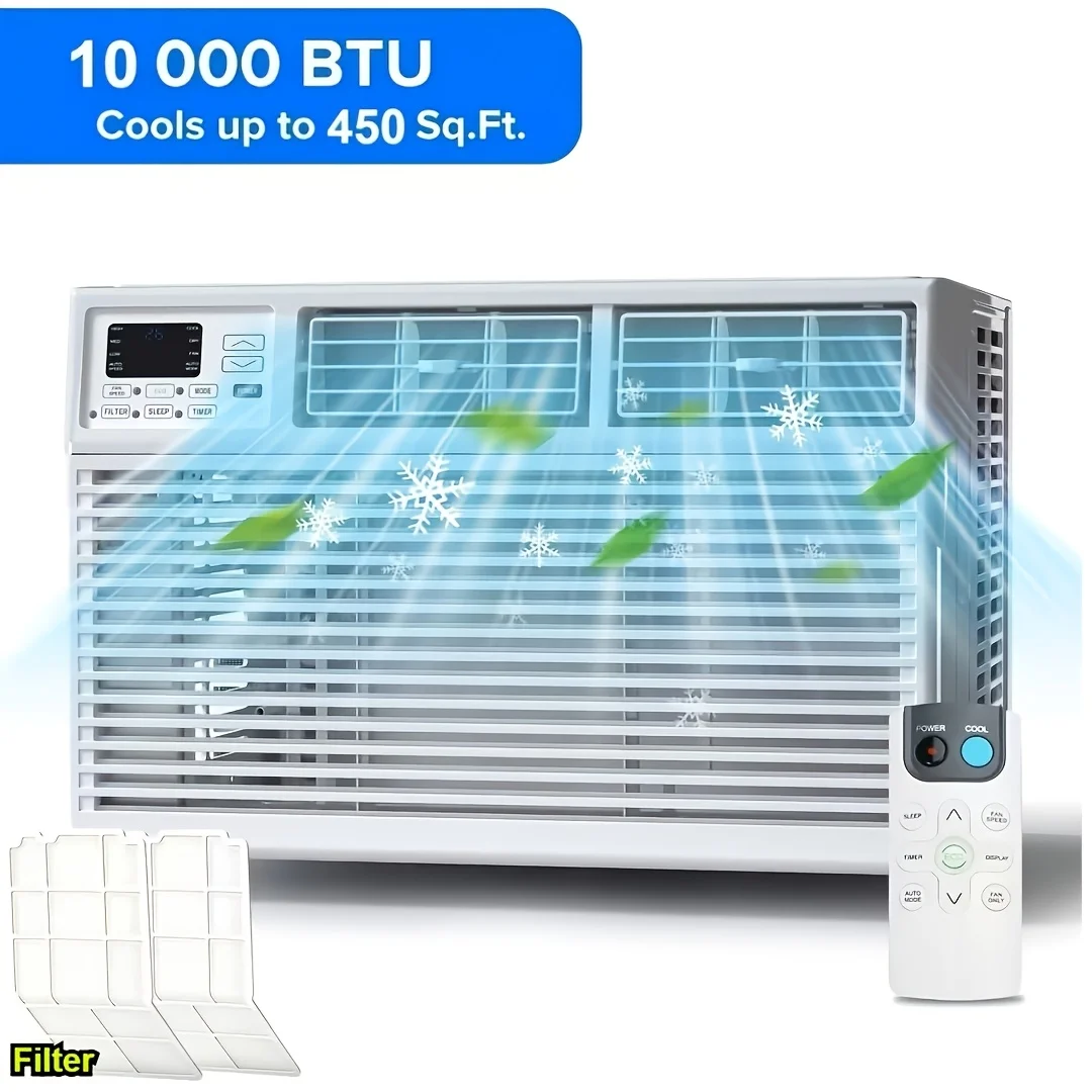 Window Air Conditioner – 12000/10000/8000/5000 BTU Cooling Options | Quick Comfort Cooling, 24-Hour Programmable Timer, Built-in Dehumidifying Function, Energy-Efficient Operation | Easy-Snap Filter for Simple Cleaning | Compact White Design Fits Standard
Window Air Conditioner – 12000/10000/8000/5000 BTU Cooling Options | Quick Comfort Cooling, 24-Hour Programmable Timer, Built-in Dehumidifying Function, Energy-Efficient Operation | Easy-Snap Filter for Simple Cleaning | Compact White Design Fits Standard