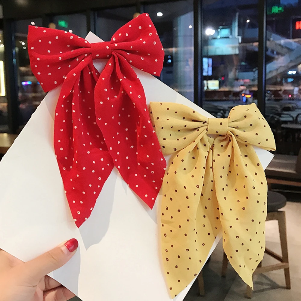 Sweet Women Bowknot Hair Accessories Wave Point Cloth Hair Clip Ponytail Clips Spring Clips Hairgrips
Sweet Women Bowknot Hair Accessories Wave Point Cloth Hair Clip Ponytail Clips Spring Clips Hairgrips