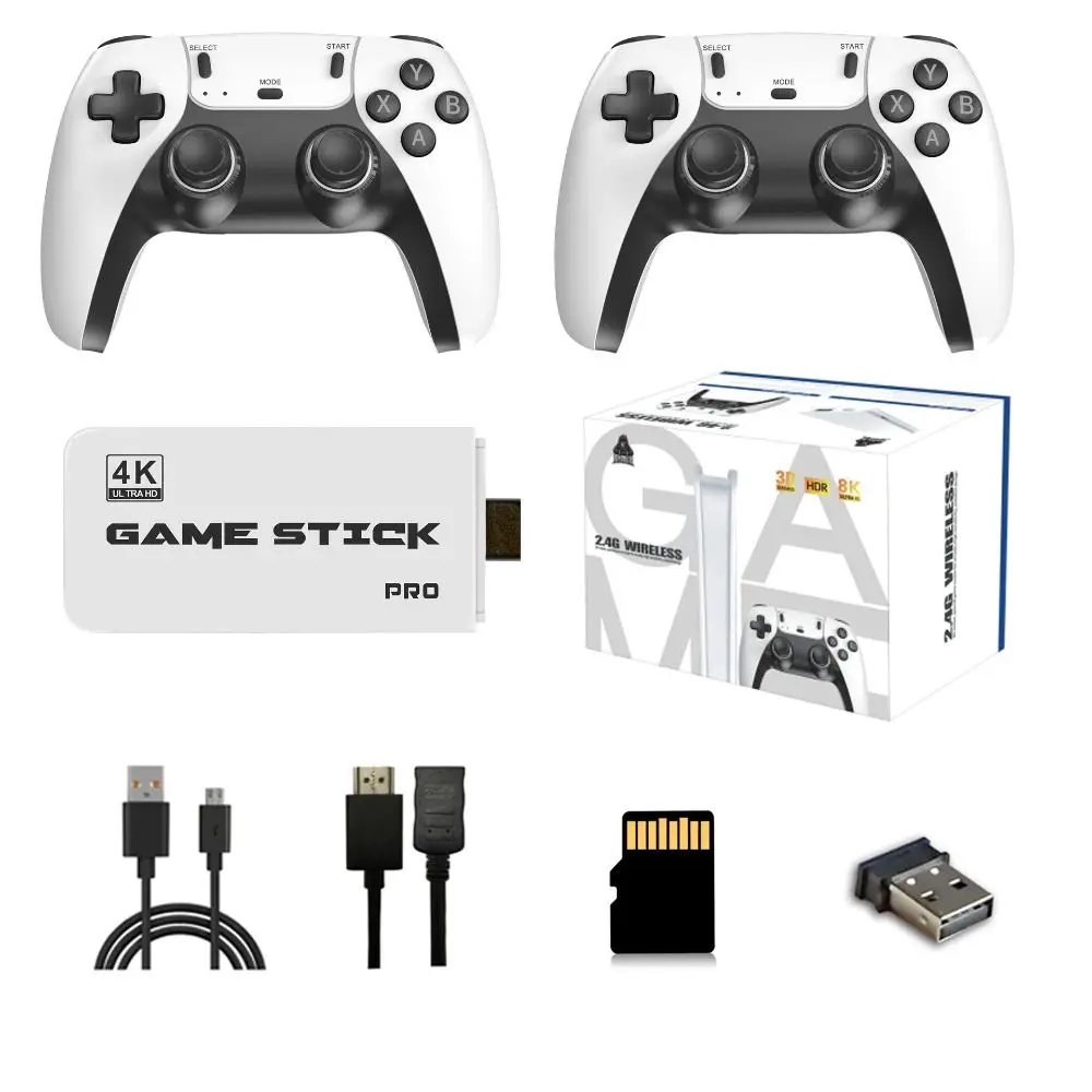 Dual Wireless Controllers M15 Game Console 20000 Games 2.4G Video Game Stick 64GB TF Card 23 Emulators Wireless Gamepads for TV
Dual Wireless Controllers M15 Game Console 20000 Games 2.4G Video Game Stick 64GB TF Card 23 Emulators Wireless Gamepads for TV