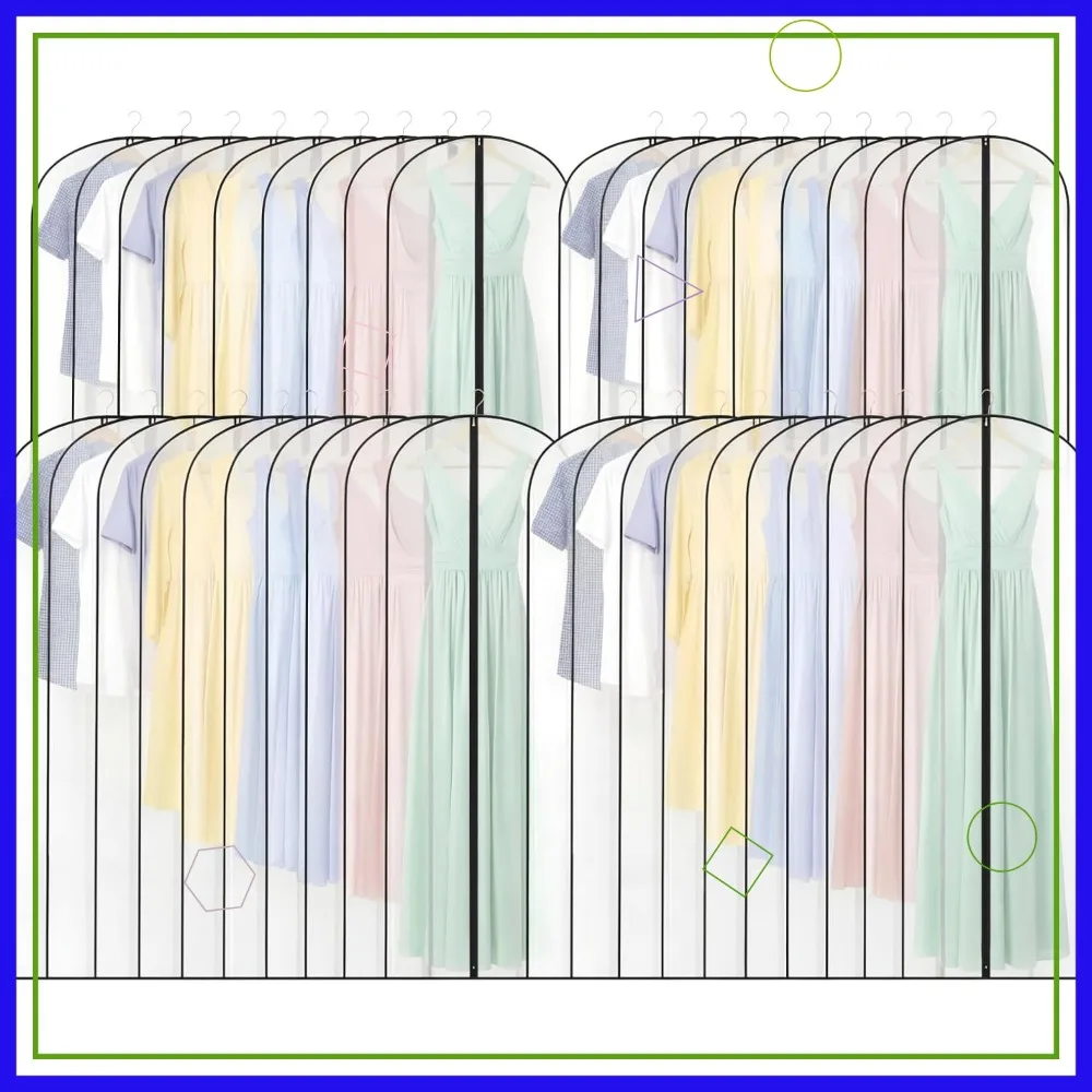 40 Pcs 24x60 Inch Garment Bags Bulk Hanging Clothes Storage Covers Dustproof Long Dress Bag Set for Wedding Gowns Coats Travel
40 Pcs 24x60 Inch Garment Bags Bulk Hanging Clothes Storage Covers Dustproof Long Dress Bag Set for Wedding Gowns Coats Travel