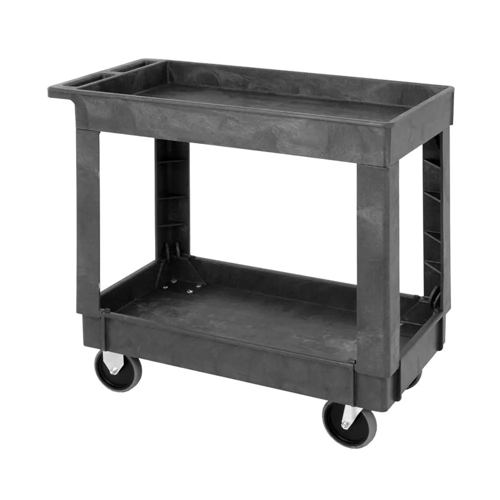 PC351833 Polymer Mobile Utility Cart HeavyDuty Two Shelf Plastic Bussing Transport Dolly with Push Handle for Restaurant Health
PC351833 Polymer Mobile Utility Cart HeavyDuty Two Shelf Plastic Bussing Transport Dolly with Push Handle for Restaurant Health