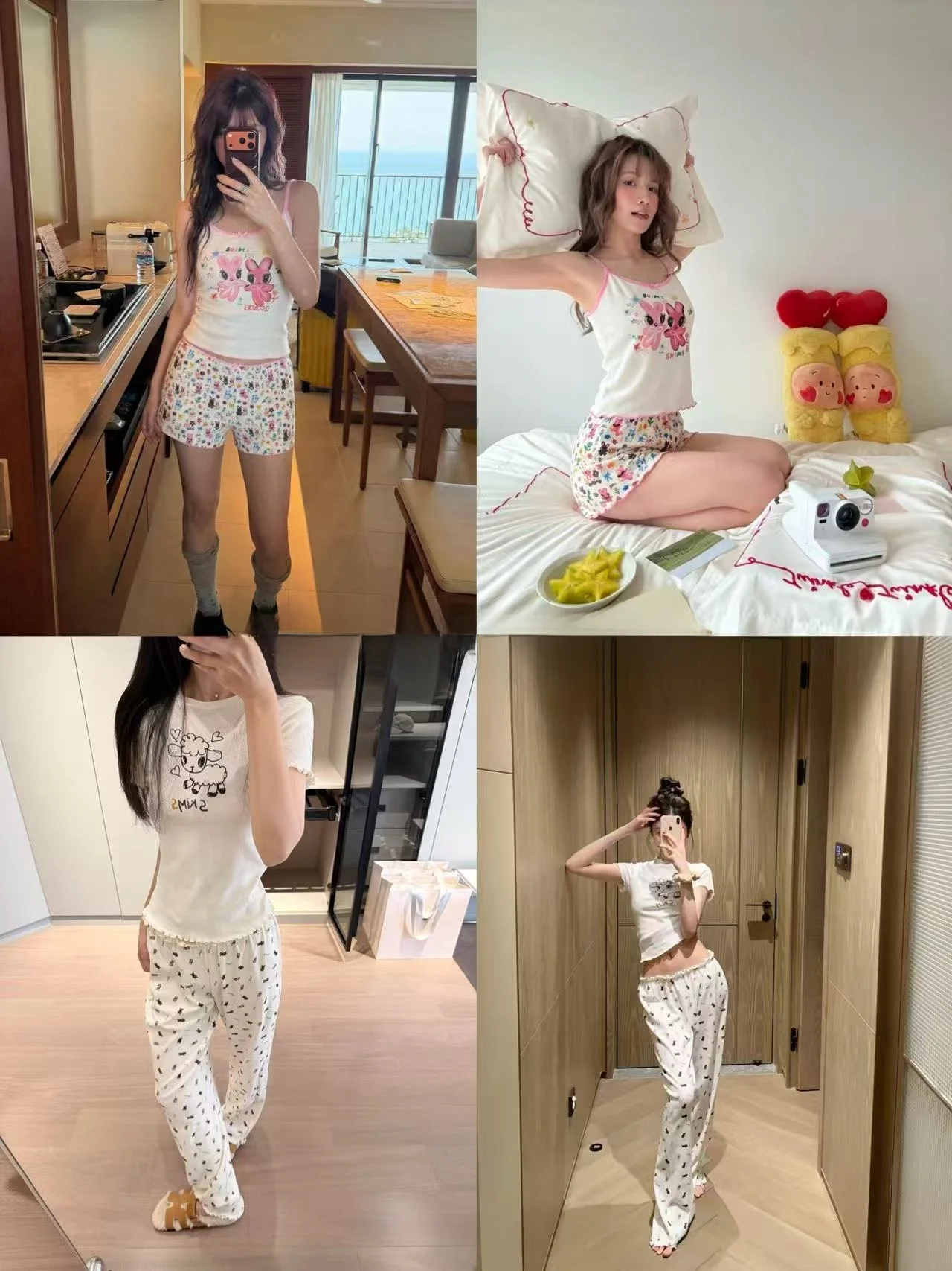 Cute Print T-Shirt High Waist Shorts Set Wood Grain Straight Leg Pants Summer Fashion Casual Women's Clothing Set
Cute Print T-Shirt High Waist Shorts Set Wood Grain Straight Leg Pants Summer Fashion Casual Women's Clothing Set
