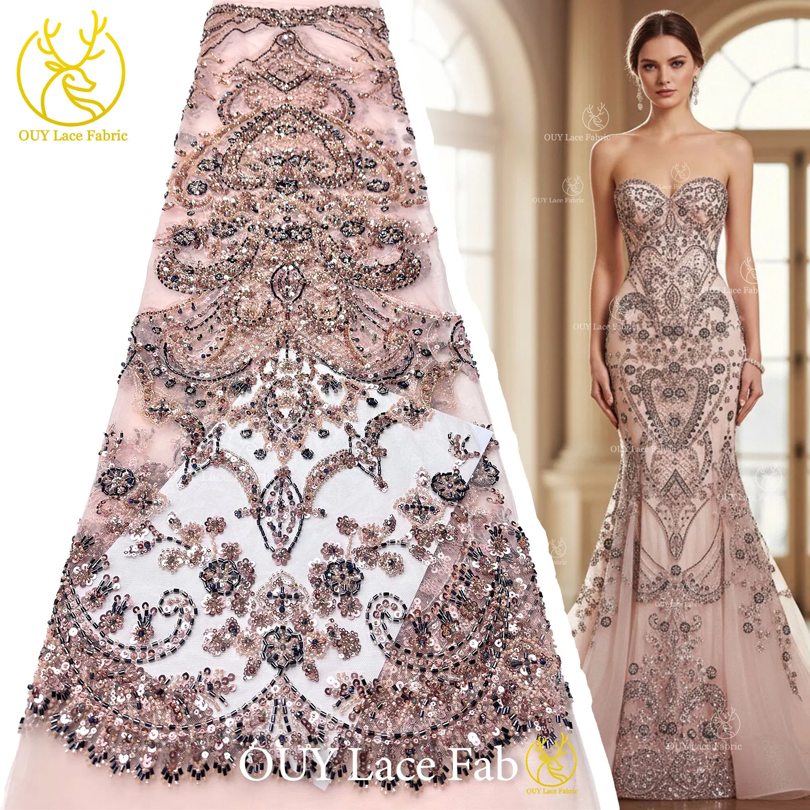 Peach High End Elegant African Groom Embroidery Beaded Lace Fabric 2026 Nigerian Sequins Lace For Evening Wedding Dress Sewing
Peach High End Elegant African Groom Embroidery Beaded Lace Fabric 2026 Nigerian Sequins Lace For Evening Wedding Dress Sewing