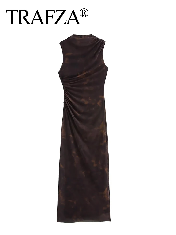 TRAFZA Women's Summer Fashion Sexy Slim Fit Printed Pleated Dress Female Chic Elegant Zipper Sleeveless Long Ankle Length Dress
TRAFZA Women's Summer Fashion Sexy Slim Fit Printed Pleated Dress Female Chic Elegant Zipper Sleeveless Long Ankle Length Dress
