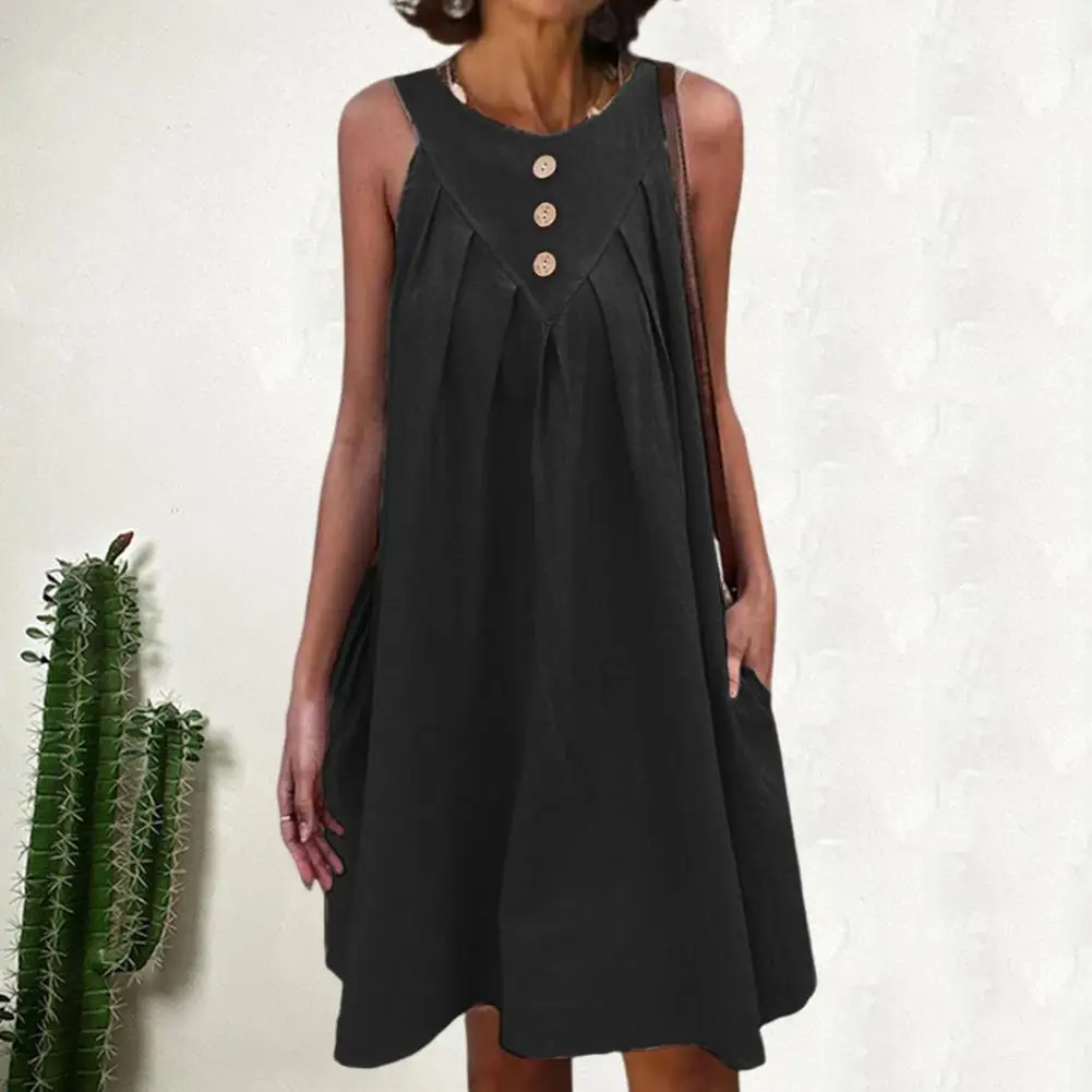 Women's Summer Dresses Sleeveless Vest Pleated A-line Loose Short Tank Dresses Lady Sundress Midi Dress vestido
Women's Summer Dresses Sleeveless Vest Pleated A-line Loose Short Tank Dresses Lady Sundress Midi Dress vestido
