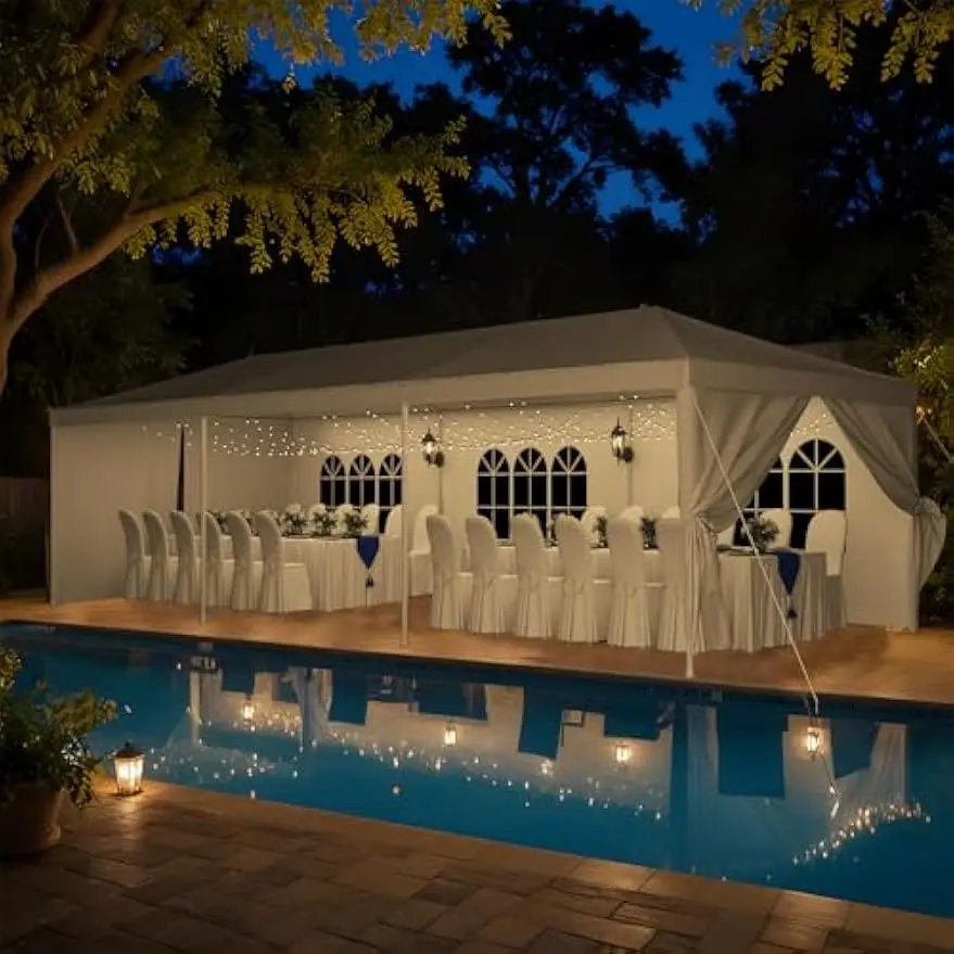 10x30 FT Waterproof White Canopy Tent - Heavy Duty Outdoor Wedding Party Tent for Backyard, Patio
10x30 FT Waterproof White Canopy Tent - Heavy Duty Outdoor Wedding Party Tent for Backyard, Patio