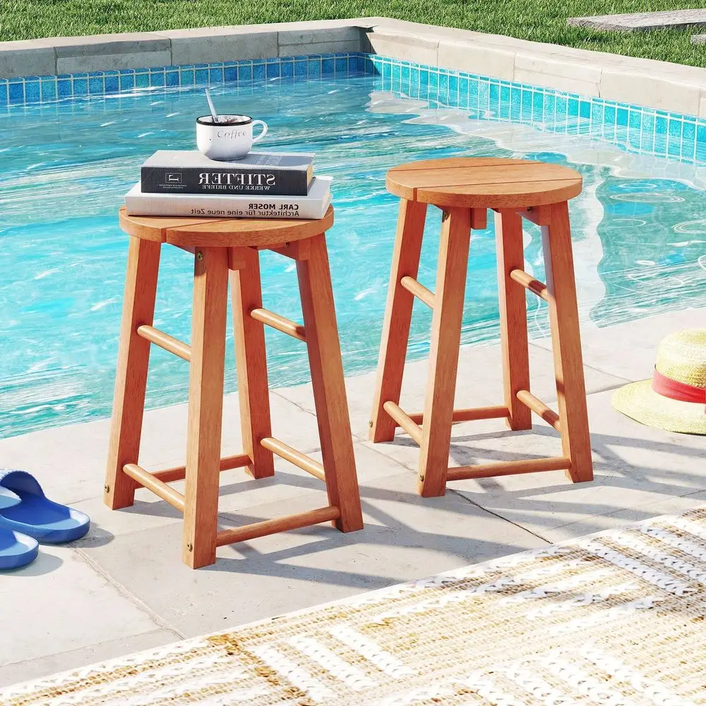 Wood Bar Stools Set Of 2 W Round Seat Footrest Patio Backless Barstools
Wood Bar Stools Set Of 2 W Round Seat Footrest Patio Backless Barstools