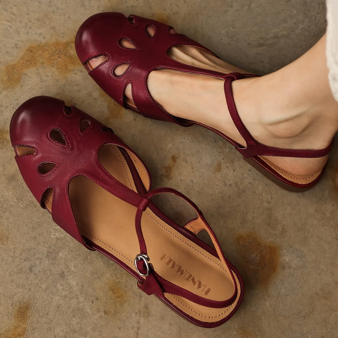 danxuefei women's cow leather round toe hollow-out narrow band t-strap flats sandals high quality soft comfortable Rome shoes 40
danxuefei women's cow leather round toe hollow-out narrow band t-strap flats sandals high quality soft comfortable Rome shoes 40