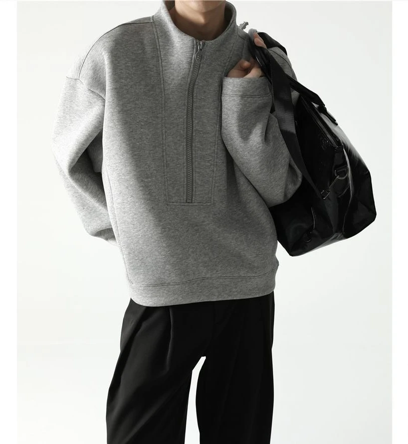 Heavy Three-dimensional Cutting Semi-zipper Sweater Men's 2026 Spring and Autumn Short Coat
Heavy Three-dimensional Cutting Semi-zipper Sweater Men's 2026 Spring and Autumn Short Coat
