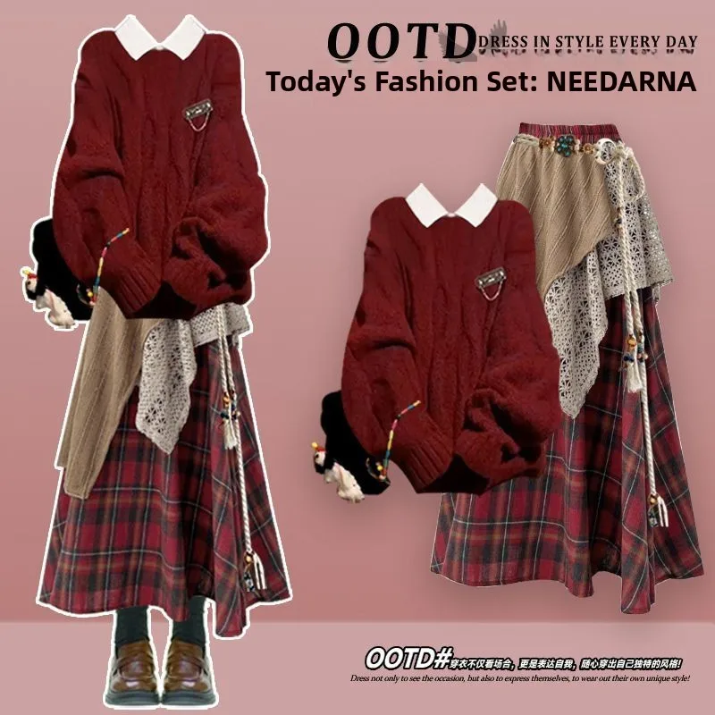 Cisas Red Sweater Dr Long Sve Halloween Winter Faion Set High-End Feeling Ele Long Dr Повседневная одежда для подростков
Cisas Red Sweater Dr Long Sve Halloween Winter Faion Set High-End Feeling Ele Long Dr Повседневная одежда для подростков