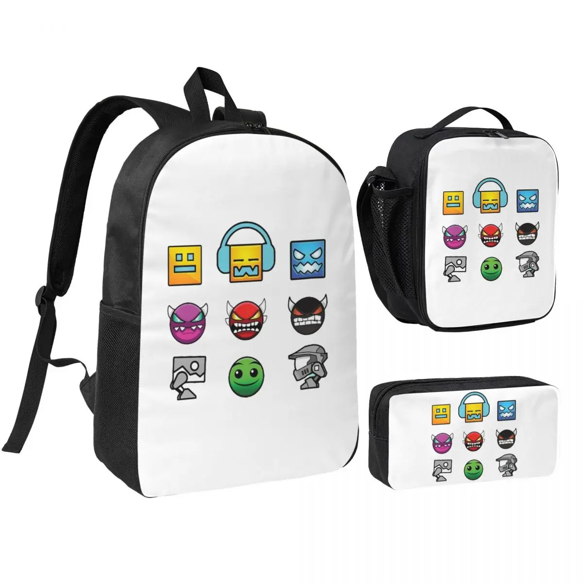 Geometry Dash Backpack Student BookBag School Bag Shoulder Bags 3ps Insulated Lunch Bag Pencil Case
Geometry Dash Backpack Student BookBag School Bag Shoulder Bags 3ps Insulated Lunch Bag Pencil Case