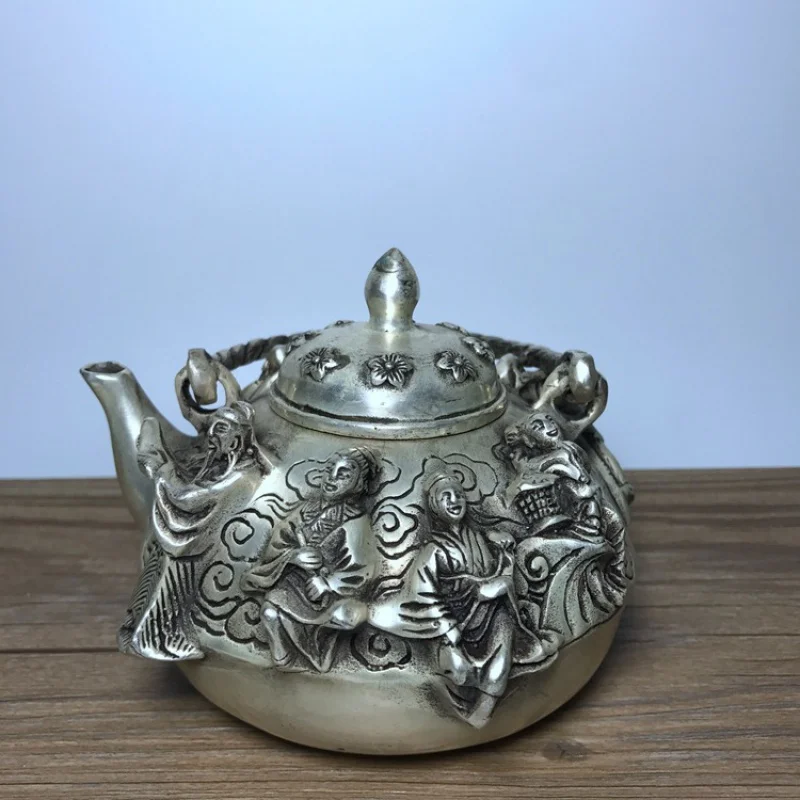 Special Offer Antique Copper White Copper Brass Silver Plated Eight Fairy Pot Kettle Teapot Ornament Decoration Gift Antique Col
Special Offer Antique Copper White Copper Brass Silver Plated Eight Fairy Pot Kettle Teapot Ornament Decoration Gift Antique Col