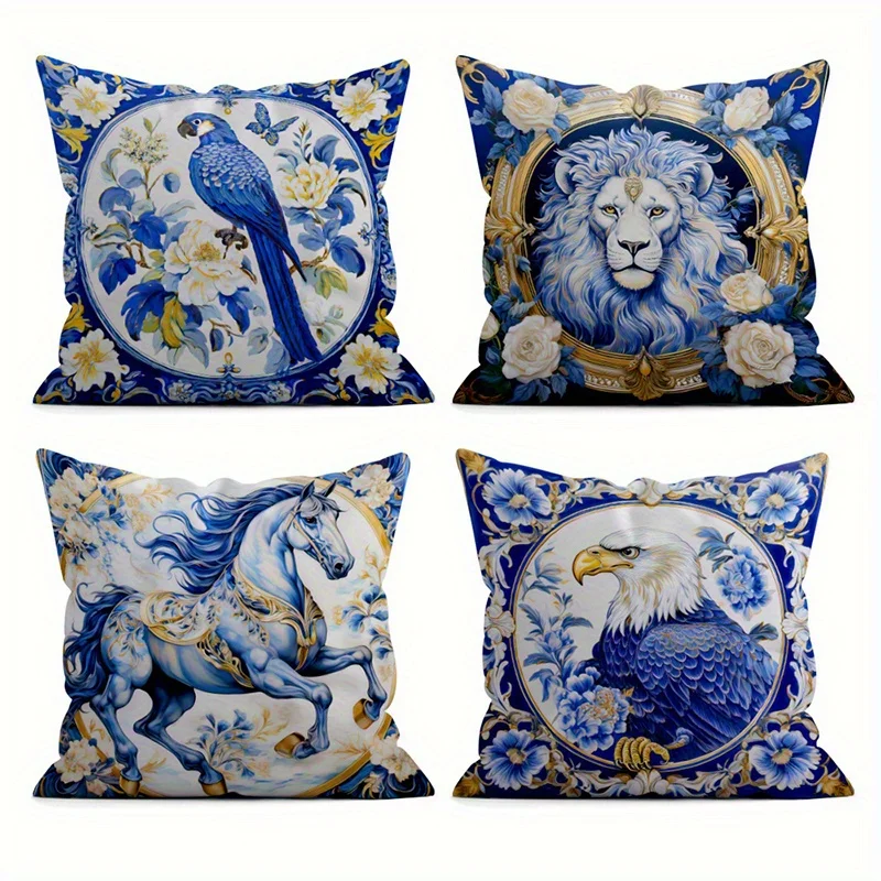 Home Decor Blue and White Animal-Patterned Cushion Covers Pattern Cushion Cover Suitable for Sofa Bedroom Car
Home Decor Blue and White Animal-Patterned Cushion Covers Pattern Cushion Cover Suitable for Sofa Bedroom Car