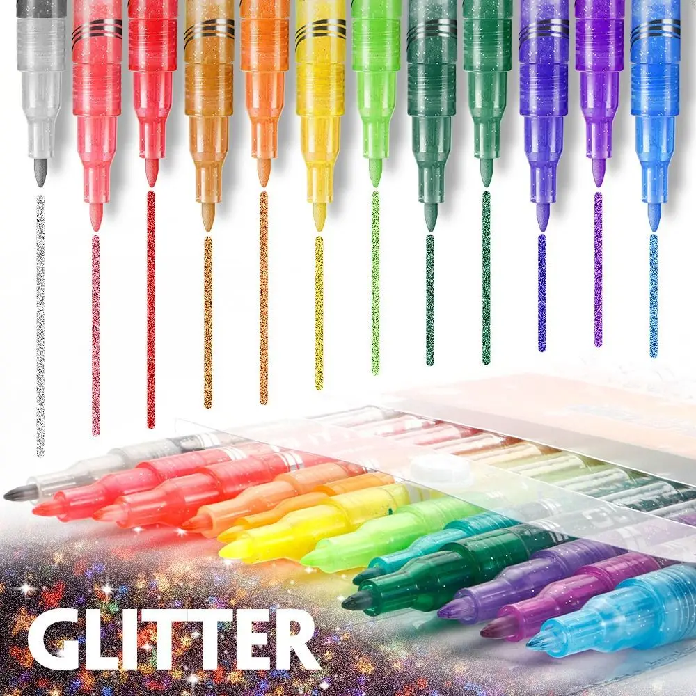 12/24Colors Glitter Pen Quick-Drying Water-Based Acrylic Pen Set DIY Graffiti Drawing Art Markers Pen Stone Wood Calligraphy
12/24Colors Glitter Pen Quick-Drying Water-Based Acrylic Pen Set DIY Graffiti Drawing Art Markers Pen Stone Wood Calligraphy