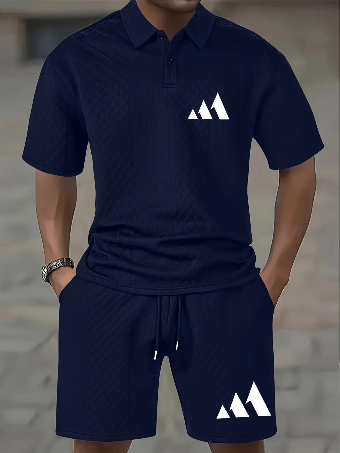 Men's Waffle-Knit Polo Set, Breathable Textured Fabric, Slim-Fit Lapel Polo with Two-Button Placket, Versatile for Casual Sport
Men's Waffle-Knit Polo Set, Breathable Textured Fabric, Slim-Fit Lapel Polo with Two-Button Placket, Versatile for Casual Sport