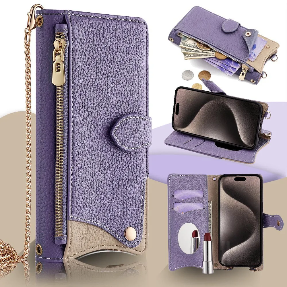 Metal Chain Crossbody Leather Zipper Wallet Case For OPPO Reno 14F 14 13F 13 12F 12 11F 11 10 Pro 9 8T 8 7 Mini Mirror Coque
Metal Chain Crossbody Leather Zipper Wallet Case For OPPO Reno 14F 14 13F 13 12F 12 11F 11 10 Pro 9 8T 8 7 Mini Mirror Coque