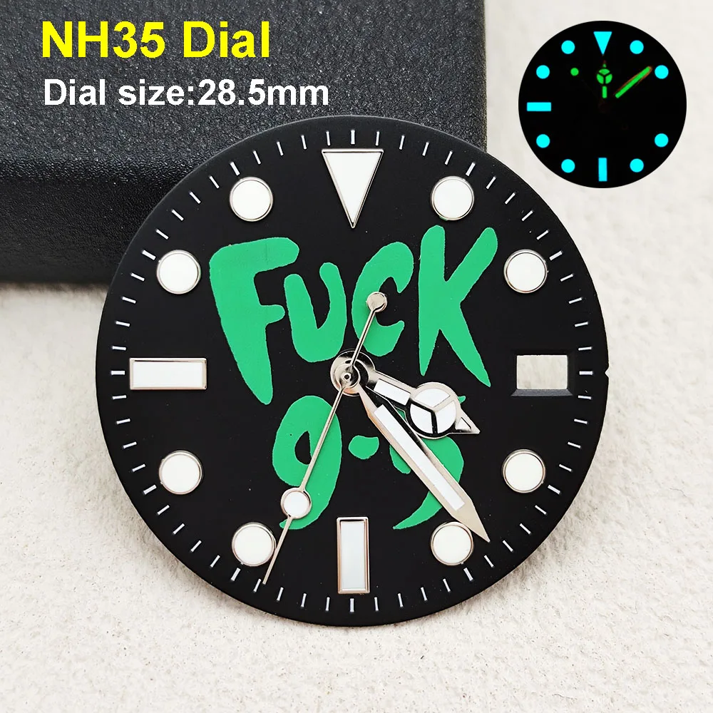 New NH35 dial custom logo blue light emitting 28.5mm men's dial, suitable for NH35 movement business sports watch accessories
New NH35 dial custom logo blue light emitting 28.5mm men's dial, suitable for NH35 movement business sports watch accessories