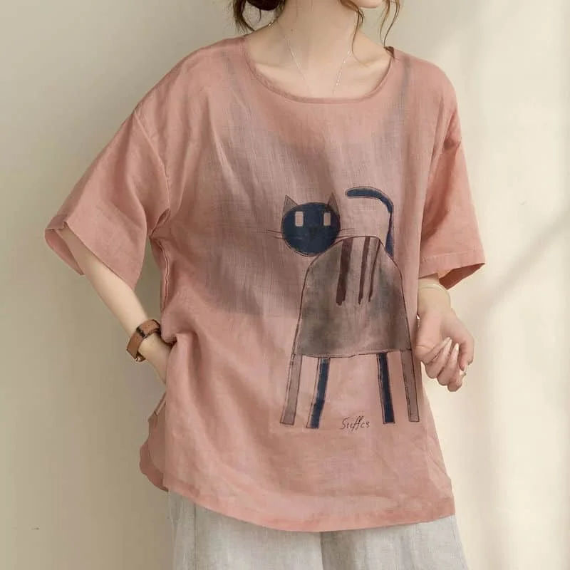 O-neck T-shirts for Women 2026 Summer Thin Aesthetic Vintage Cotton Linen Tops Casual Short Sleeve Korean Style Women Clothing
O-neck T-shirts for Women 2026 Summer Thin Aesthetic Vintage Cotton Linen Tops Casual Short Sleeve Korean Style Women Clothing