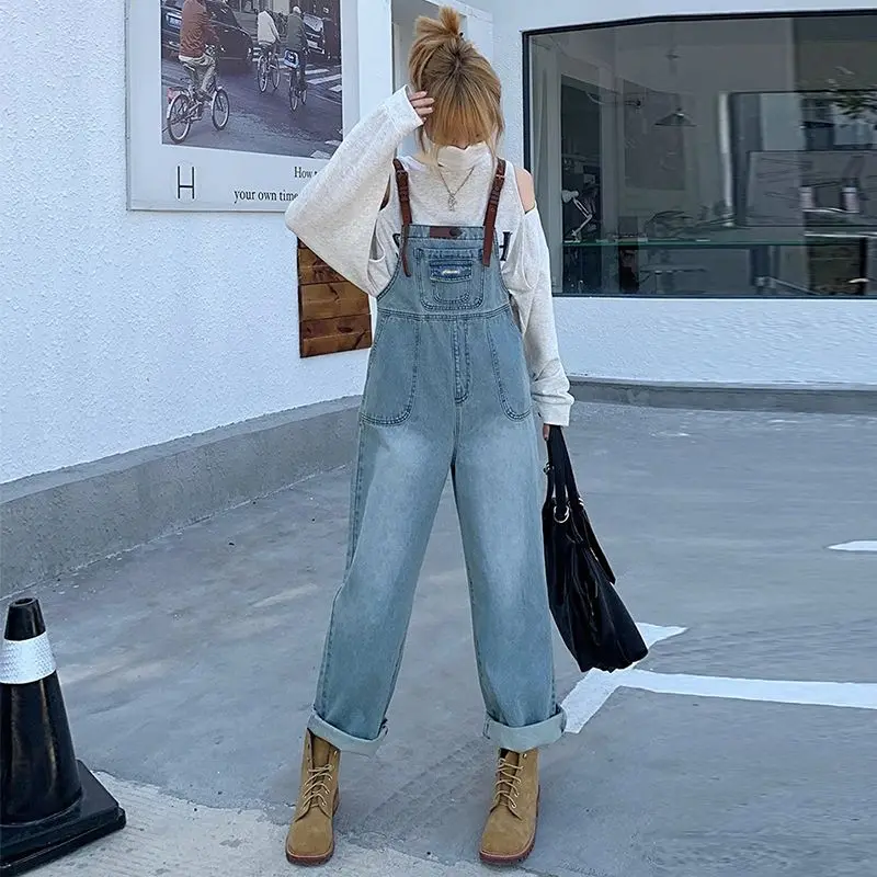 Ele Design Denim Overalls Women's Autumn Winter plus Size Slimming Wide Leg Jumpsuit Agel Faion High Waist Jeans
Ele Design Denim Overalls Women's Autumn Winter plus Size Slimming Wide Leg Jumpsuit Agel Faion High Waist Jeans