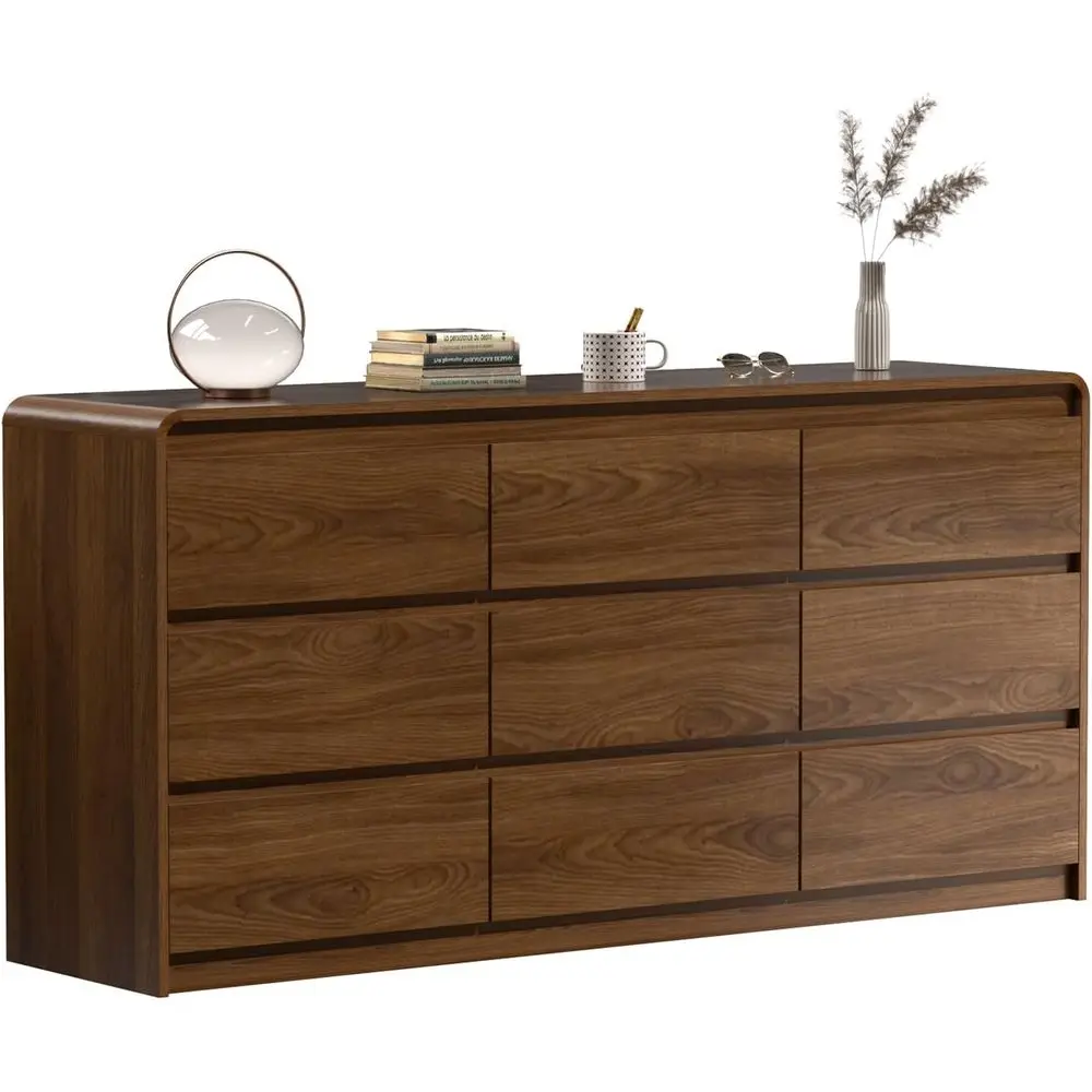 9 Der Drer, 63" Wide Walnut Drer Chest o Ders, Curved Anti-Collision & Anti-Tipping Design, Century ern Wooden Drer or Bedroom,
9 Der Drer, 63" Wide Walnut Drer Chest o Ders, Curved Anti-Collision & Anti-Tipping Design, Century ern Wooden Drer or Bedroom,