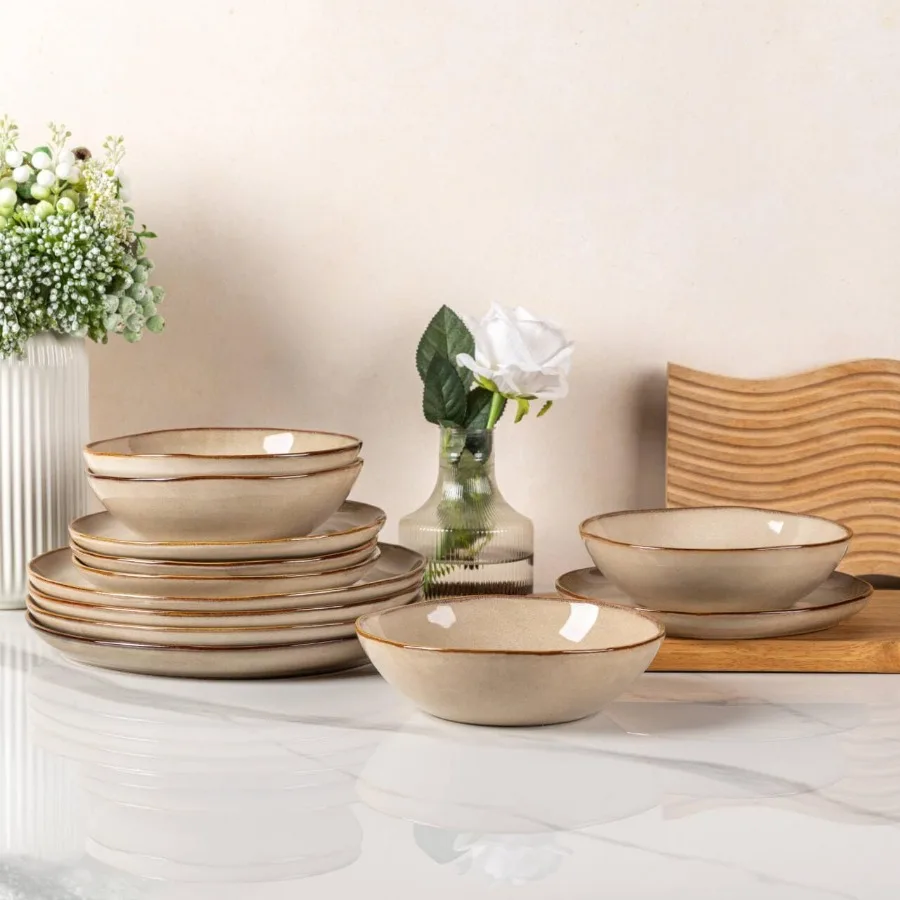 Handmade Ceramic Dinnerware Set with Reactive Glaze for Everyday Dining and Special Occasions Highly Durable Stoneware Plates a
Handmade Ceramic Dinnerware Set with Reactive Glaze for Everyday Dining and Special Occasions Highly Durable Stoneware Plates a