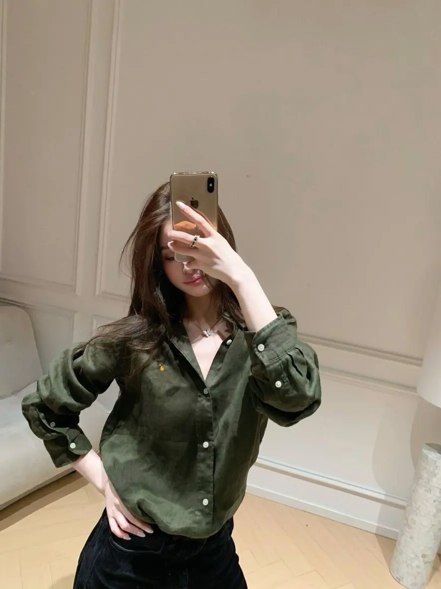 Olive Green And Lemon Yellow Women's Loose Casual Long Sleeve Embroidered Linen Shirt Comfortable Breathable Neck Top
Olive Green And Lemon Yellow Women's Loose Casual Long Sleeve Embroidered Linen Shirt Comfortable Breathable Neck Top