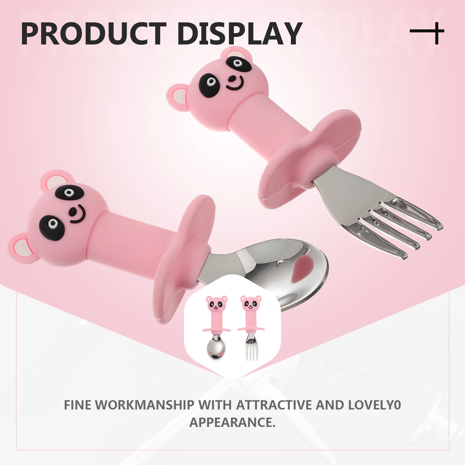 1 Set Baby Training Fork Spoon Set Stainless Steel Silicone Lightweight Feeding Utensils For Newborn Toddler Non-Slip Short
1 Set Baby Training Fork Spoon Set Stainless Steel Silicone Lightweight Feeding Utensils For Newborn Toddler Non-Slip Short