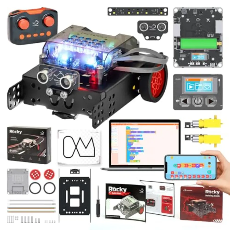 STEM educational robot car kit for kids 8-16, ABS plastic, blue-gray, programmable via Scratch/Python/C with remote control
STEM educational robot car kit for kids 8-16, ABS plastic, blue-gray, programmable via Scratch/Python/C with remote control