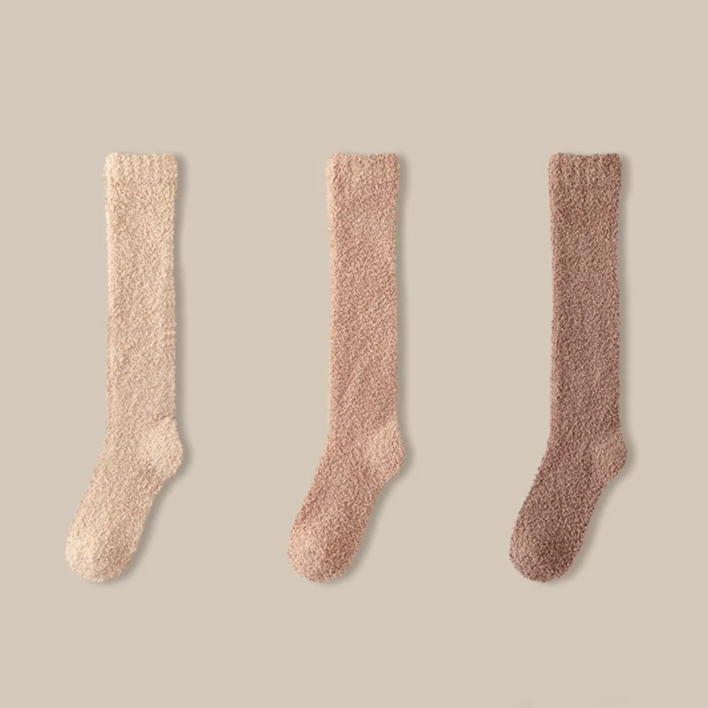 3Pairs Solid Color Simple Coral Fleece Socks Winter Comfortable Knee High Stockings Hosiery Sleeping Floor Socks Winter
3Pairs Solid Color Simple Coral Fleece Socks Winter Comfortable Knee High Stockings Hosiery Sleeping Floor Socks Winter