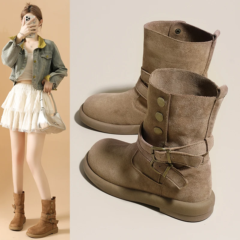 Женские ботильоны, повседневные ретро-кежуал и универсальные с эффектом похудения, можно носить в качестве высоких ботинок.
Женские ботильоны, повседневные ретро-кежуал и универсальные с эффектом похудения, можно носить в качестве высоких ботинок.