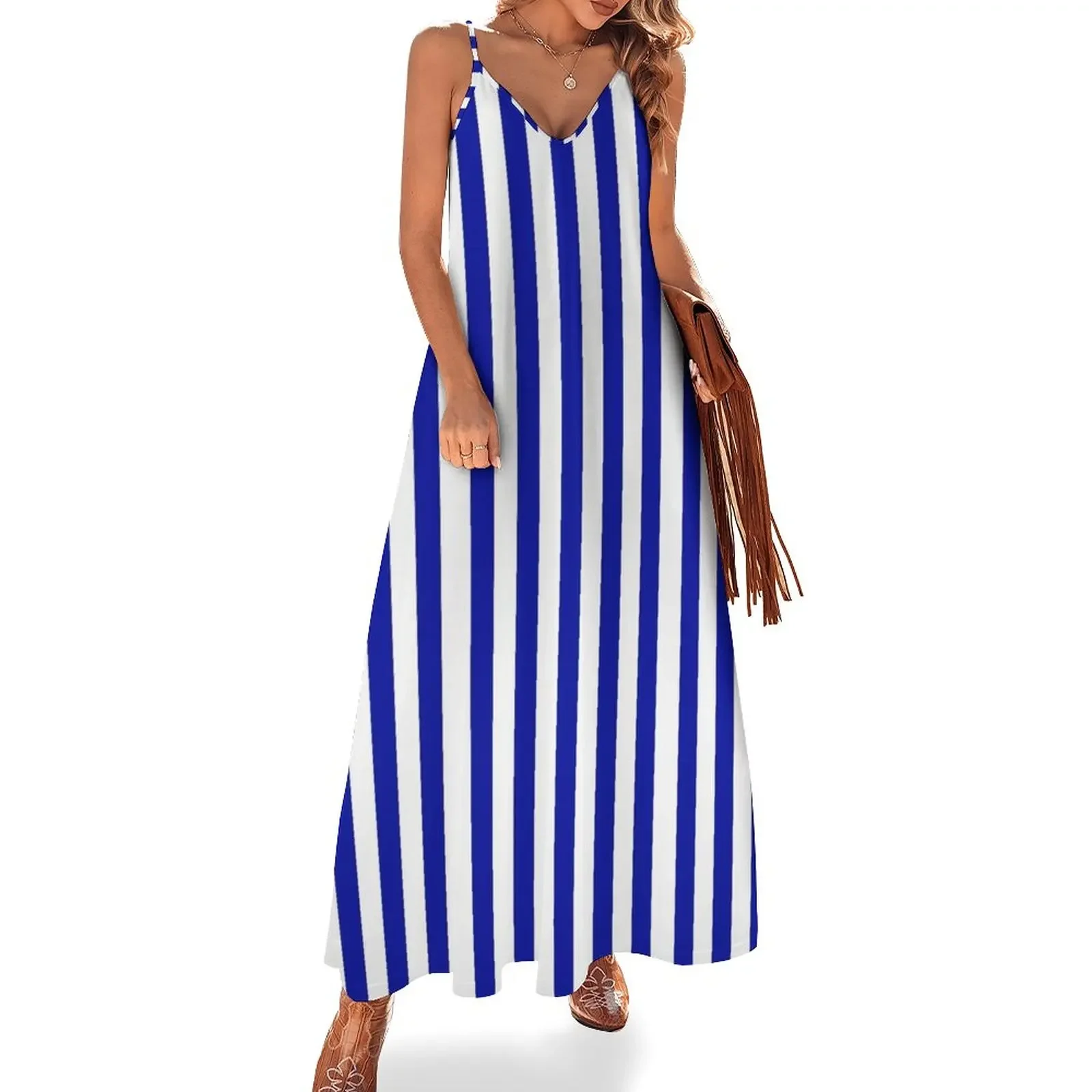 Blue and white stripes sports pattern Sleeveless Dress dress party night sexy dress birthday for women
Blue and white stripes sports pattern Sleeveless Dress dress party night sexy dress birthday for women