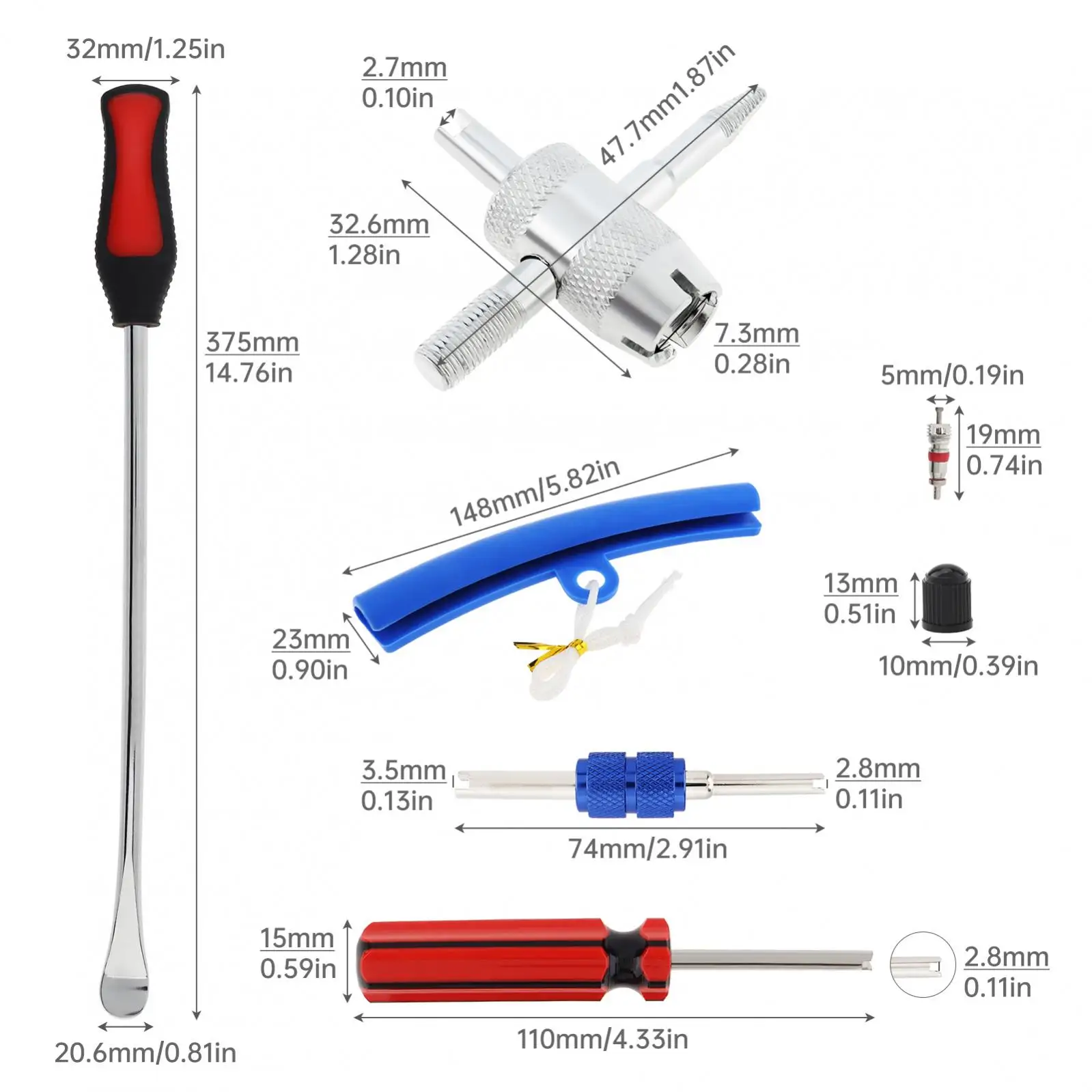 25pcs 14.5 Inch Steel Heavy Duty Pry Bar Tire Spoons for Car / Motorcycle / Bicycle with Storage Bag Simple Tire Changing Kit
25pcs 14.5 Inch Steel Heavy Duty Pry Bar Tire Spoons for Car / Motorcycle / Bicycle with Storage Bag Simple Tire Changing Kit