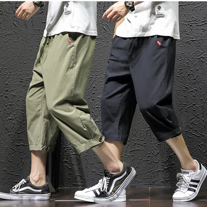 Loose Cotton Linen 7/8 Length Men's Casual Shorts Summer Leisure Wide Leg Pants Youthful Vitality Style Beachwear
Loose Cotton Linen 7/8 Length Men's Casual Shorts Summer Leisure Wide Leg Pants Youthful Vitality Style Beachwear