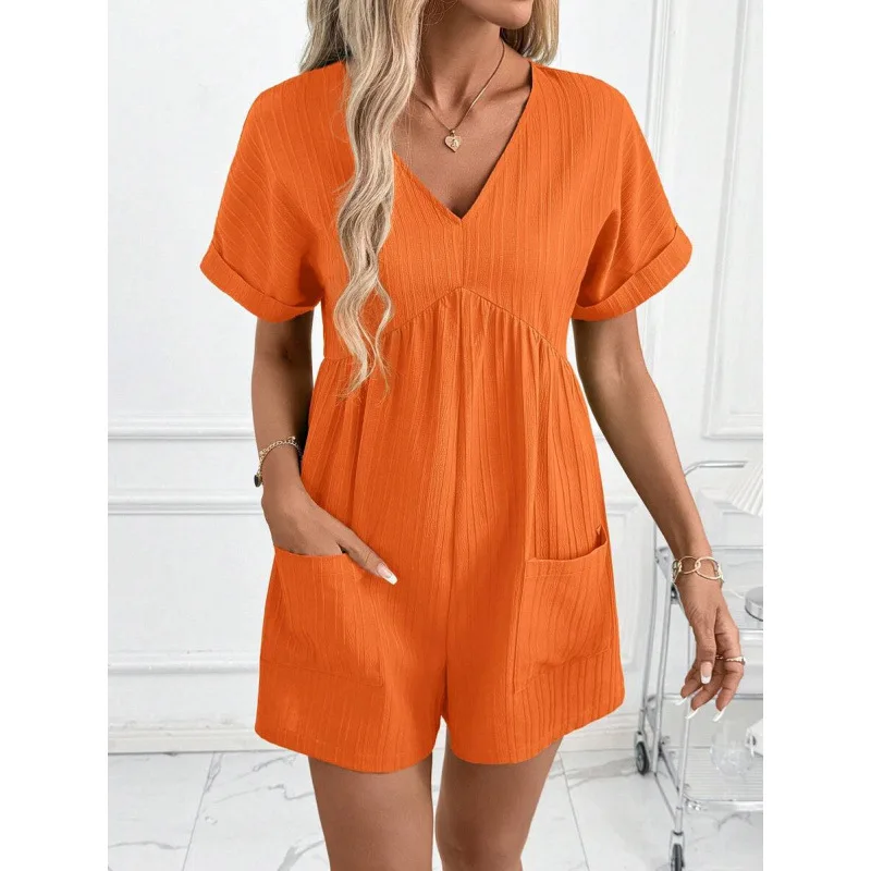 Crew Neck Tie Jumpsuit Women's Low Waist Short Sleeve Suit round Neck Pullover Romper Crossbody Fashionable
Crew Neck Tie Jumpsuit Women's Low Waist Short Sleeve Suit round Neck Pullover Romper Crossbody Fashionable