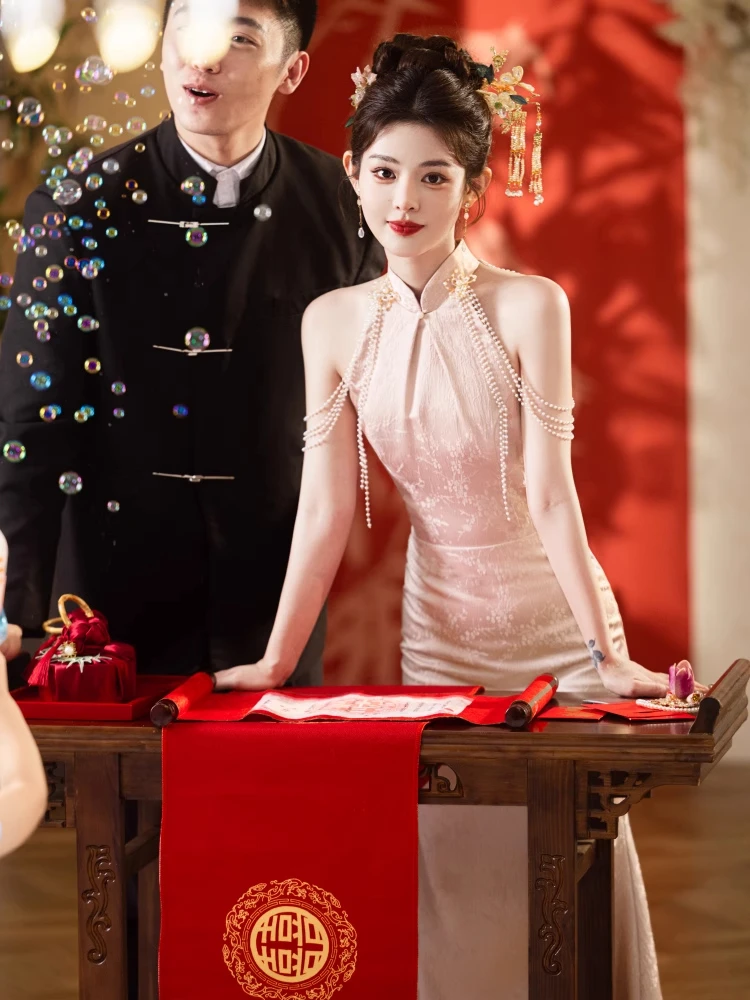 New Chinese Sle Engagement Dinner Evening Gown Women's Fi Tail Drinking Costume Hanging Ne High-End Pink Nich...
New Chinese Sle Engagement Dinner Evening Gown Women's Fi Tail Drinking Costume Hanging Ne High-End Pink Nich...