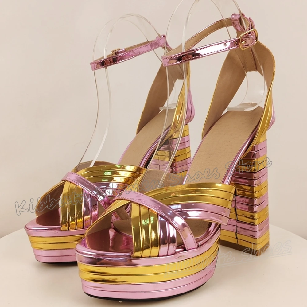 Cross Strap Sandals Buckle Strap Platform Round Toe Chunky Heels Mixed Color Fashion Luxury Elegant Concise Summer Women Shoes
Cross Strap Sandals Buckle Strap Platform Round Toe Chunky Heels Mixed Color Fashion Luxury Elegant Concise Summer Women Shoes