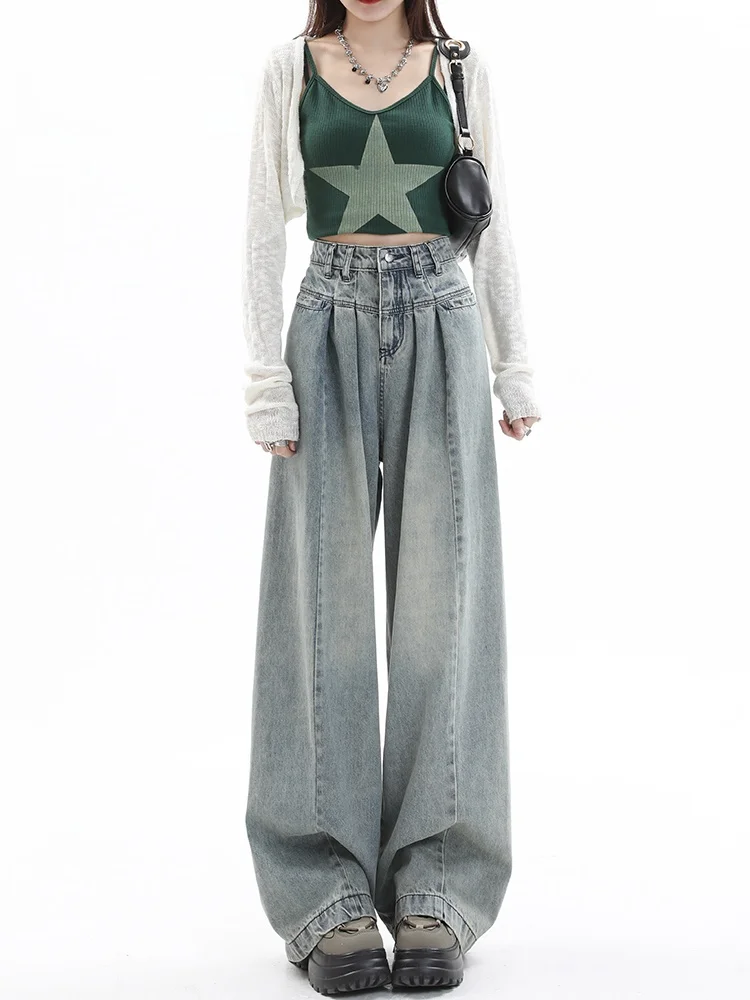 Синие джинсы с высокой талией и широкими штанинами, женские весенние новые повседневные брюки с высокой талией длиной до пола, свободные утягивающие длинные брюки
Синие джинсы с высокой талией и широкими штанинами, женские весенние новые повседневные брюки с высокой талией длиной до пола, свободные утягивающие длинные брюки