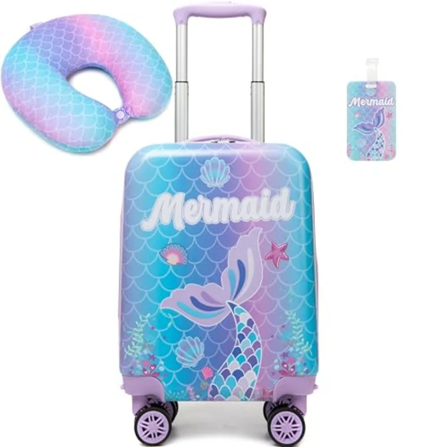 Cute Mermaid Kid's Luggage Set 2 Pcs Suitcase Set 16'' Hardside Luggage with Spinner Wheels Girls Travel Rolling Luggage Carry
Cute Mermaid Kid's Luggage Set 2 Pcs Suitcase Set 16'' Hardside Luggage with Spinner Wheels Girls Travel Rolling Luggage Carry
