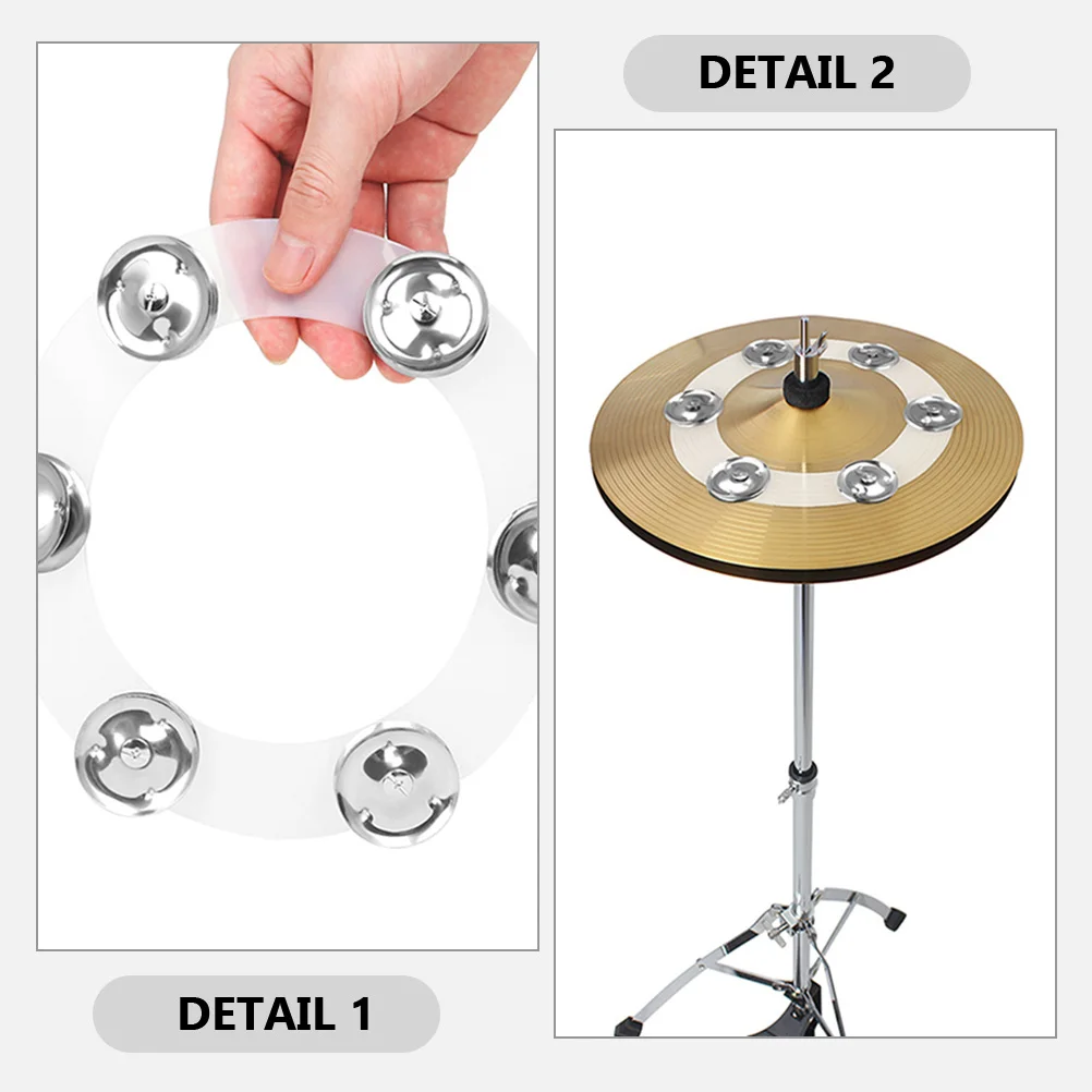 2 Pcs Hi-hat Ring Drum Cymbal Tambourine Accessories Tambourines with Bell Music Instrument Silica Gel Ribbon
2 Pcs Hi-hat Ring Drum Cymbal Tambourine Accessories Tambourines with Bell Music Instrument Silica Gel Ribbon