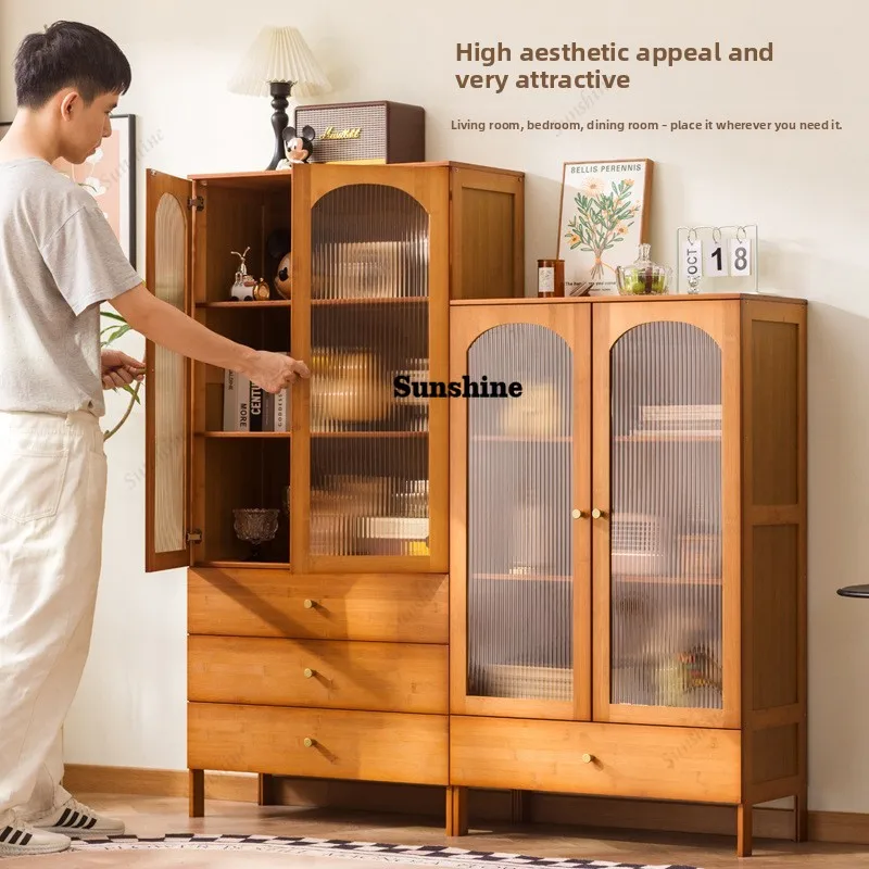 Kitchen Side Cabinet Bookcase with Glass Door Log Oak Household Bookshelf Floor to Floor Shelf
Kitchen Side Cabinet Bookcase with Glass Door Log Oak Household Bookshelf Floor to Floor Shelf