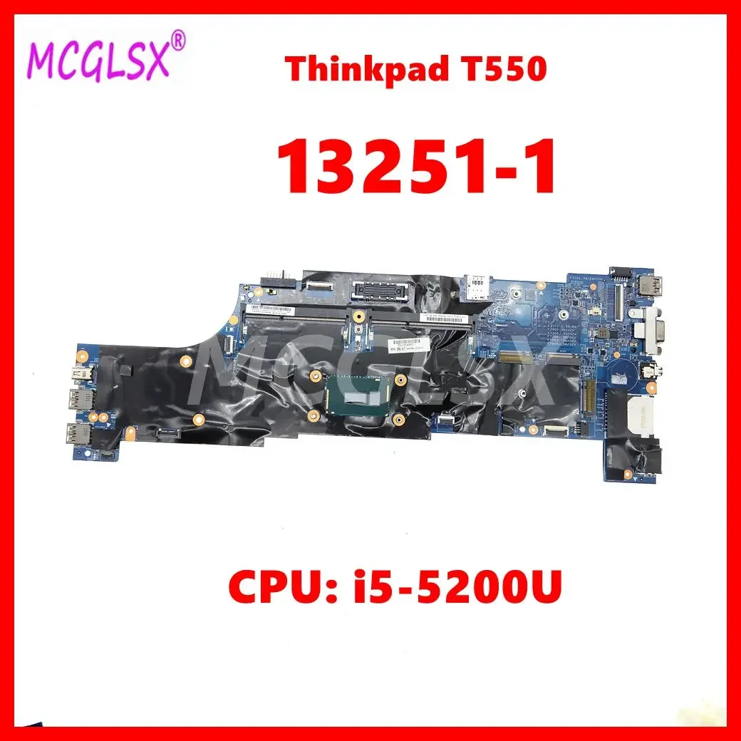 13251-1 Notebook Mainboard For For Lenovo Thinkpad T550 W550S Laptop Motherboard With CPU: i5-5200U Fully Tested OK
13251-1 Notebook Mainboard For For Lenovo Thinkpad T550 W550S Laptop Motherboard With CPU: i5-5200U Fully Tested OK
