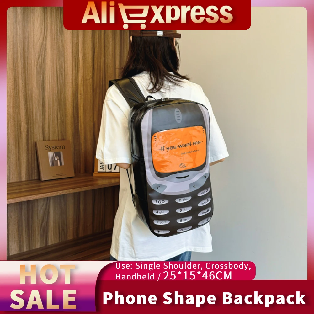 Mobile Phone Shape Backpack Casual School Bag Large Capacity PU Trendy Students Backpack W/ Adjustable Strap Novelty School Bag
Mobile Phone Shape Backpack Casual School Bag Large Capacity PU Trendy Students Backpack W/ Adjustable Strap Novelty School Bag