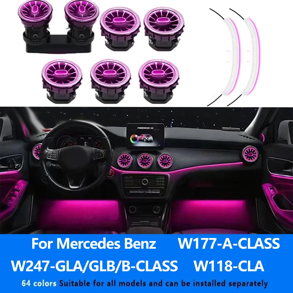 64 Colours For Mercedes Benz W177 W118 W247 CLA A-CLASS GLA/GLB/B-CLASS Rear and Front air vent Seat back light Ambient Light
64 Colours For Mercedes Benz W177 W118 W247 CLA A-CLASS GLA/GLB/B-CLASS Rear and Front air vent Seat back light Ambient Light