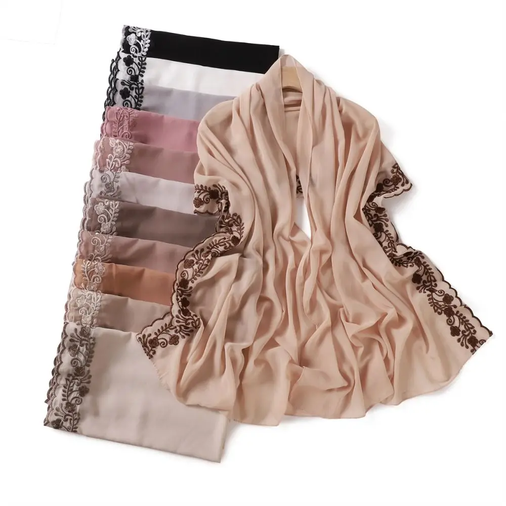 Fashion Lightweight Women's Scarf Solid Color Embroidered Lace Long Scarf Breathable Lace Stitch Shawls for Spring and Summer
Fashion Lightweight Women's Scarf Solid Color Embroidered Lace Long Scarf Breathable Lace Stitch Shawls for Spring and Summer