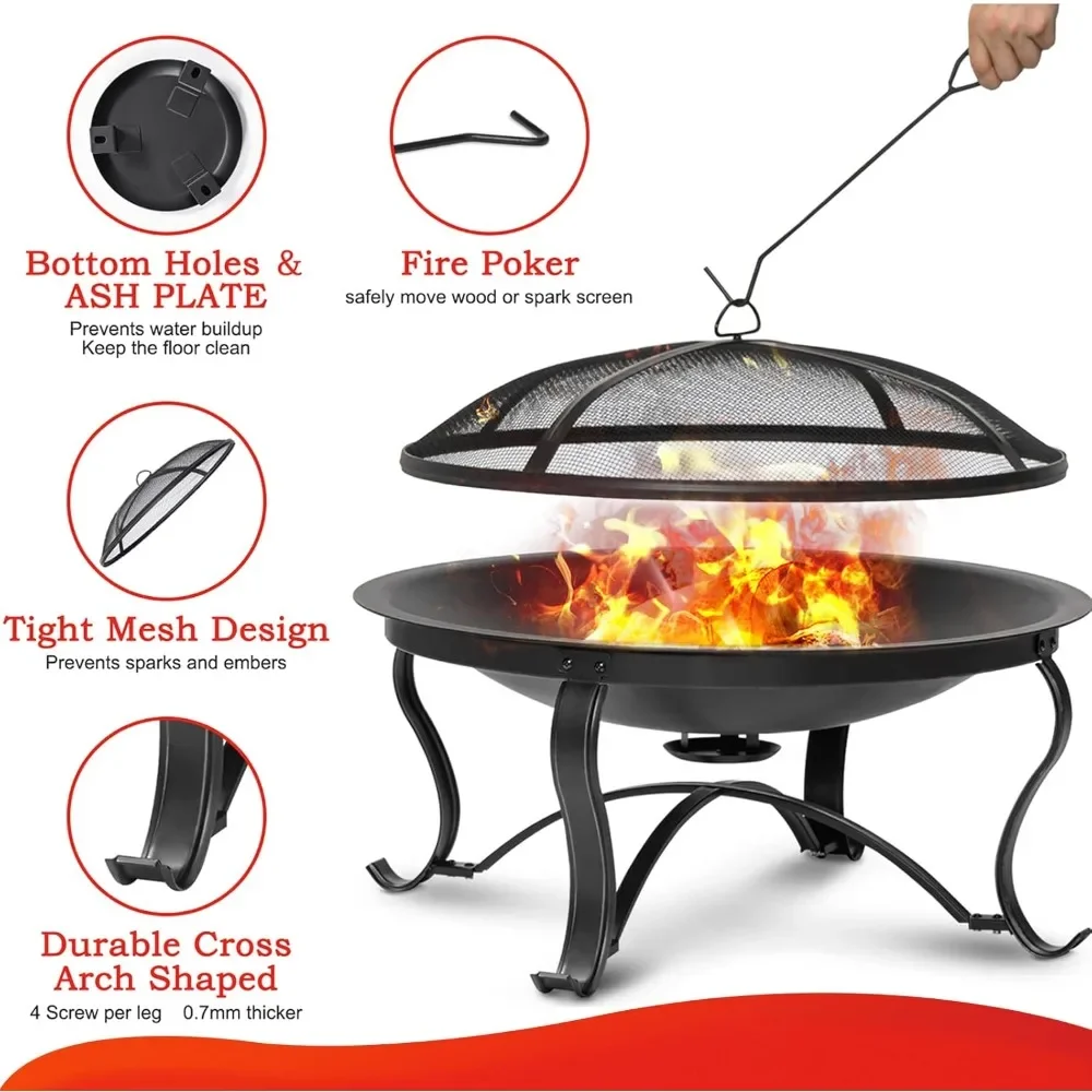 29 Inch Outdoor Wood-Burning Fire Pit Bowl - Steel Fire Pit for Patio, Backyard, and Camping
29 Inch Outdoor Wood-Burning Fire Pit Bowl - Steel Fire Pit for Patio, Backyard, and Camping