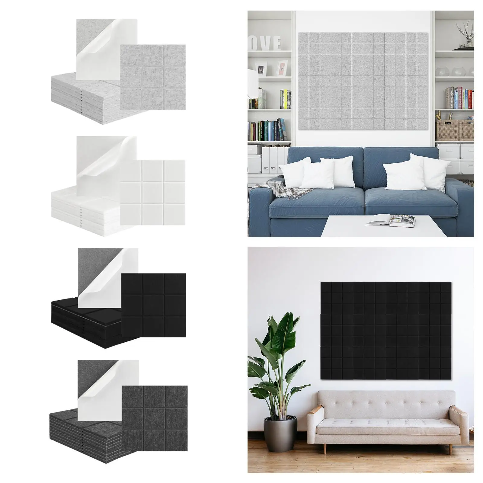 12 Pieces Tile Sheet Wallpaper Stickers Sound Absorber Practical Professional
12 Pieces Tile Sheet Wallpaper Stickers Sound Absorber Practical Professional