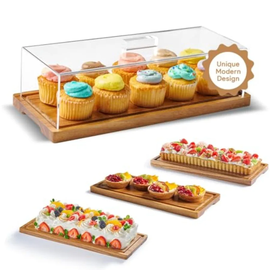 Cake Display with Lid Acacia Wood Dessert Stand and Wooden Charcuterie Board with Lid for Loaf Cakes Bread Pastries Cheese Larg
Cake Display with Lid Acacia Wood Dessert Stand and Wooden Charcuterie Board with Lid for Loaf Cakes Bread Pastries Cheese Larg