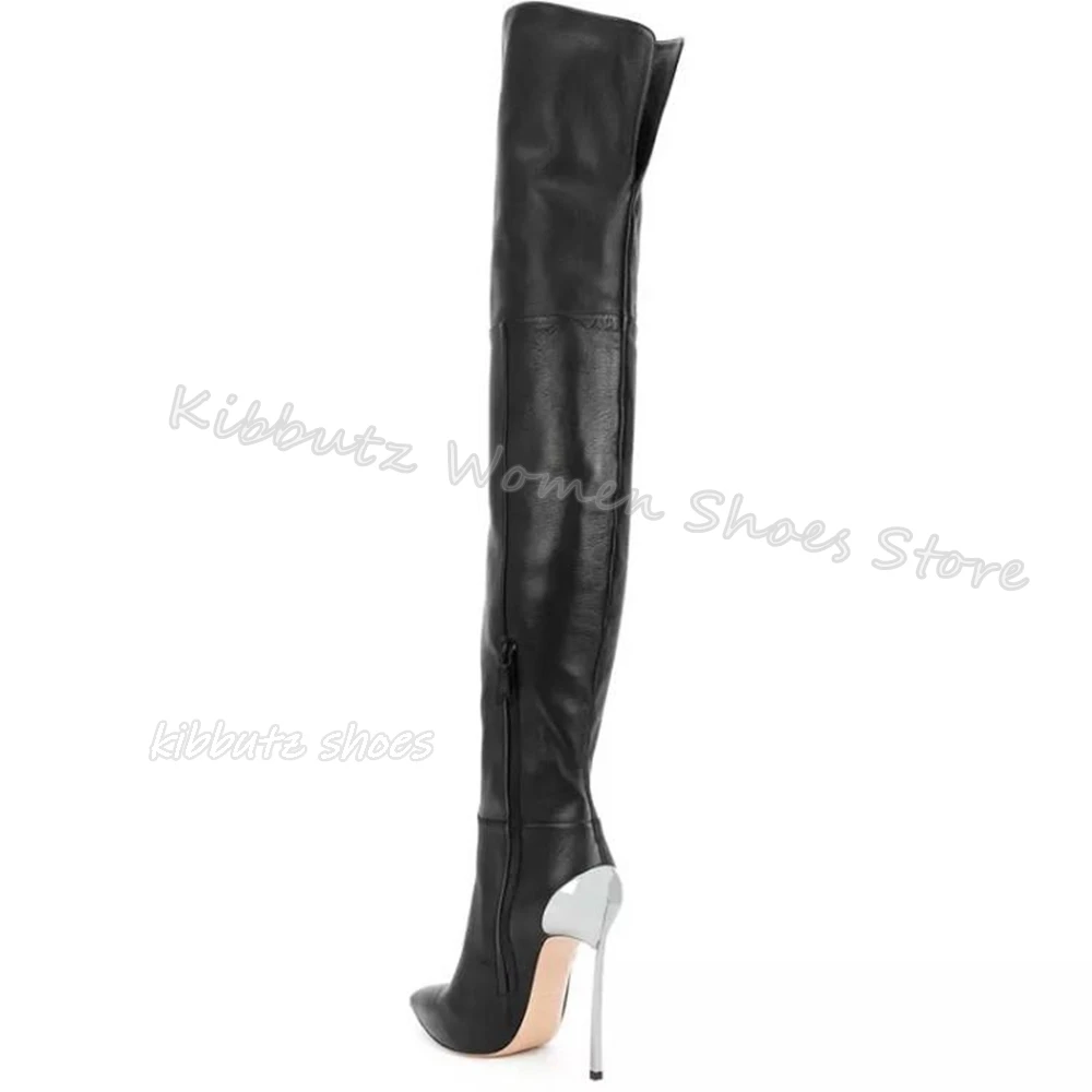 Over The Knee Boots Genuine Leather Fashion Novelty Sexy Elegant Concise Women Shoes Newest Pointed Toe Metal Thin Heels Slip-On
Over The Knee Boots Genuine Leather Fashion Novelty Sexy Elegant Concise Women Shoes Newest Pointed Toe Metal Thin Heels Slip-On
